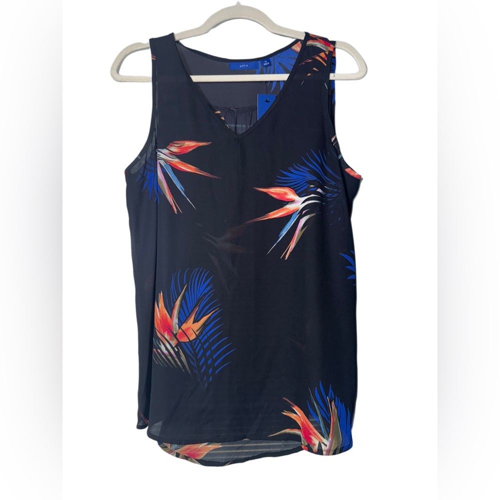 Apt. 9 Black and Orange Sleeveless Tank Top